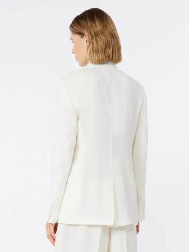 Linen twill blazer - NATURAL