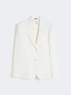 Linen twill blazer - NATURAL