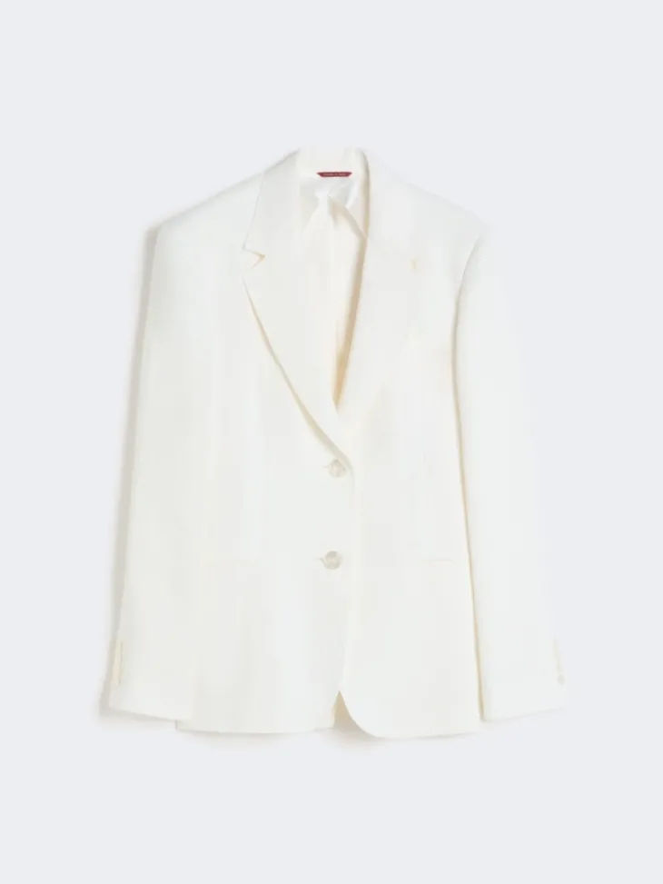 Linen twill blazer - NATURAL
