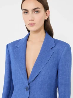 Linen twill blazer - NAVY
