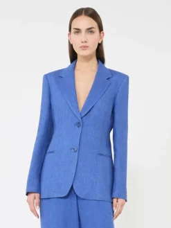 Linen twill blazer - NAVY