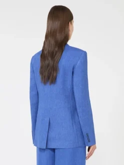 Linen twill blazer - NAVY