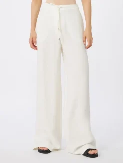 Linen twill trousers - NATURAL