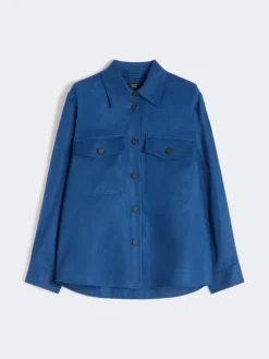 Linen workwear jacket - CORNFLOWER BLUE