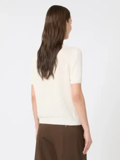 Linen yarn basic jumper - ECRU