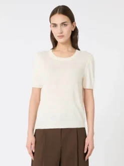Linen yarn basic jumper - ECRU