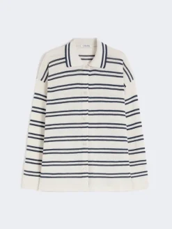 Linen yarn cardigan - WHITE