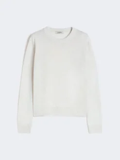 Linen yarn crew-neck sweater - MILK