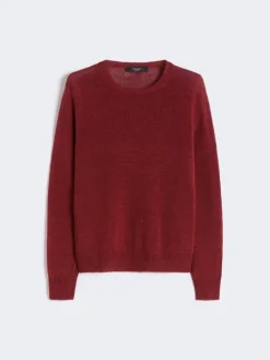 Linen yarn jumper - CHERRY