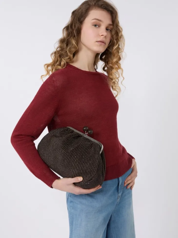 Linen yarn jumper - CHERRY