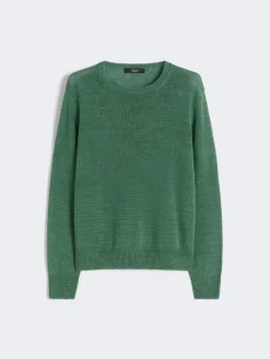 Linen yarn jumper - GREEN