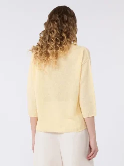 Linen yarn oversize jumper - LIGHT YELLOW