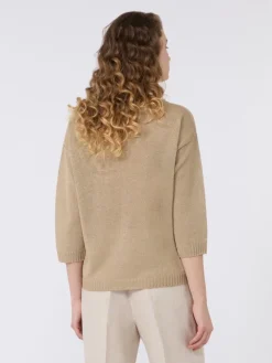 Linen yarn oversize jumper - EARTH