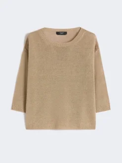 Linen yarn oversize jumper - EARTH
