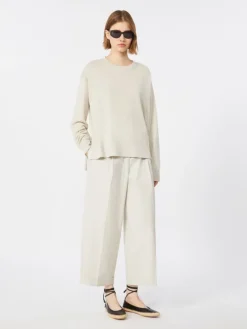 Linen yarn sweater - IVORY