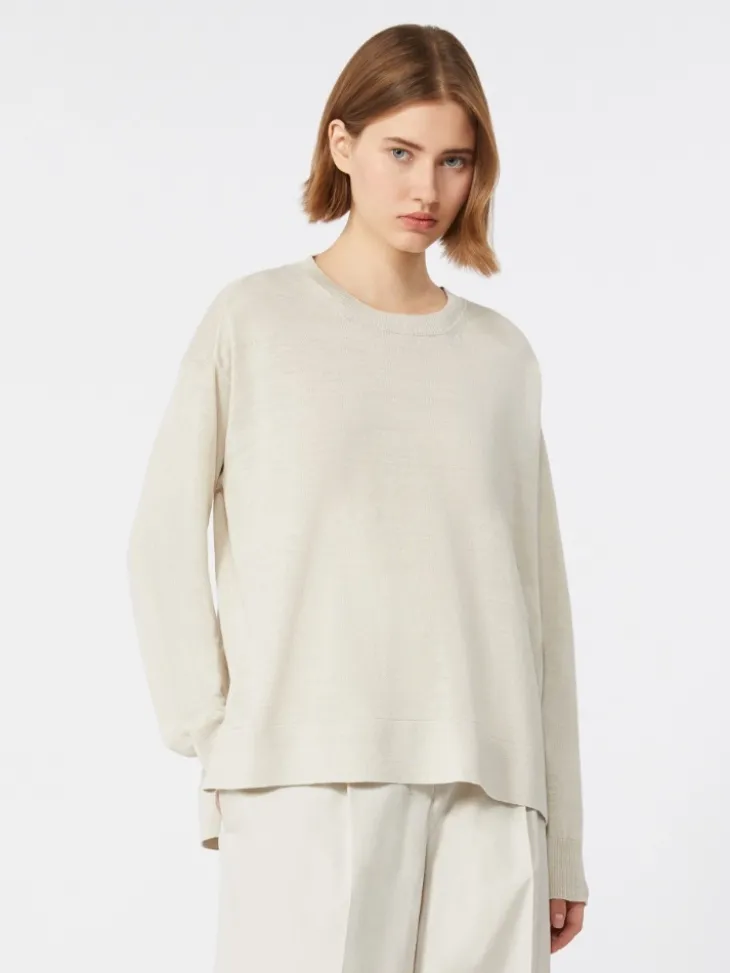 Linen yarn sweater - IVORY