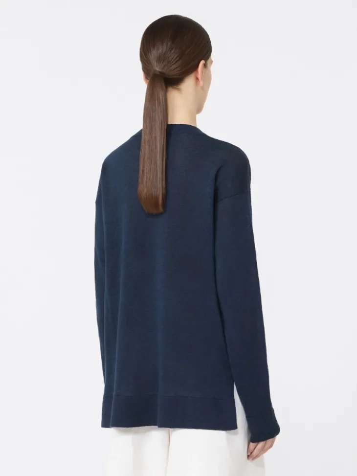 Linen yarn sweater - NAVY