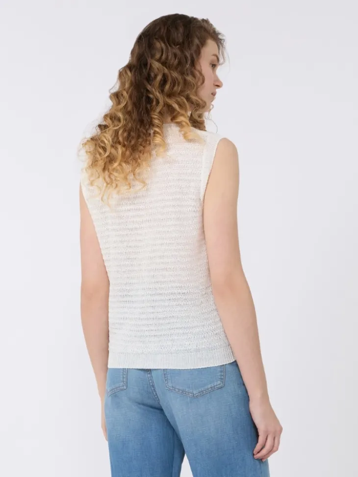 Linen yarn waistcoat - ECRU
