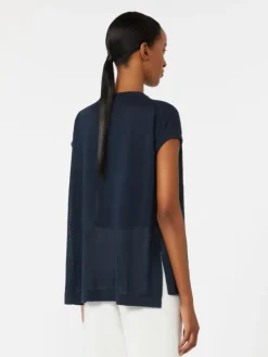 Linen yarn waistcoat - NAVY