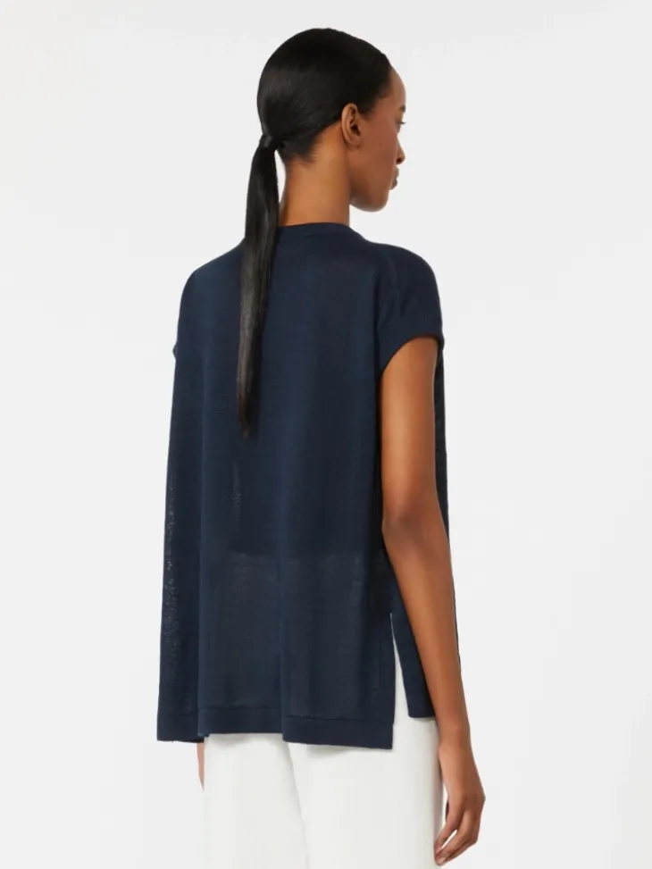 Linen yarn waistcoat - NAVY