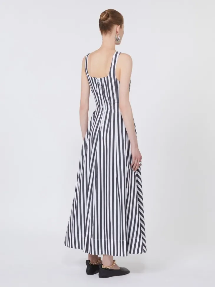 Long cotton poplin dress - BLACK