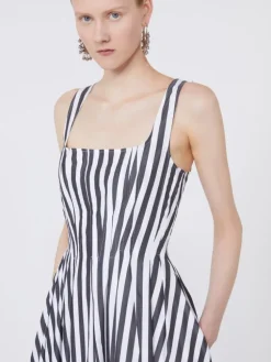 Long cotton poplin dress - BLACK