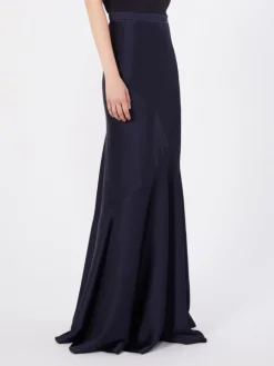 Long envers satin skirt - MIDNIGHTBLUE