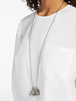 Long necklace with large Pasticcino Bag charm - SILVER