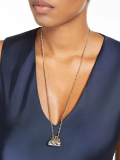 Long necklace with Pasticcino Bag charm - GOLD