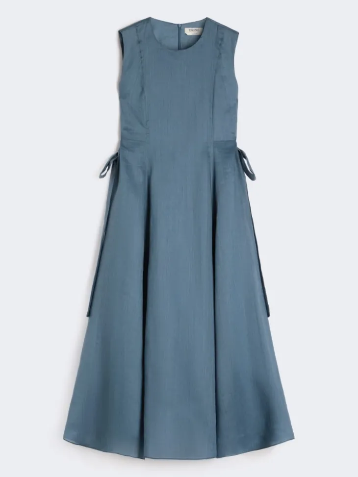 Long ramie dress - SKY BLUE