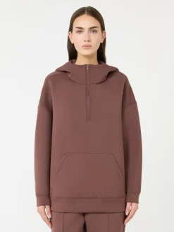Long scuba jersey sweatshirt - BROWN