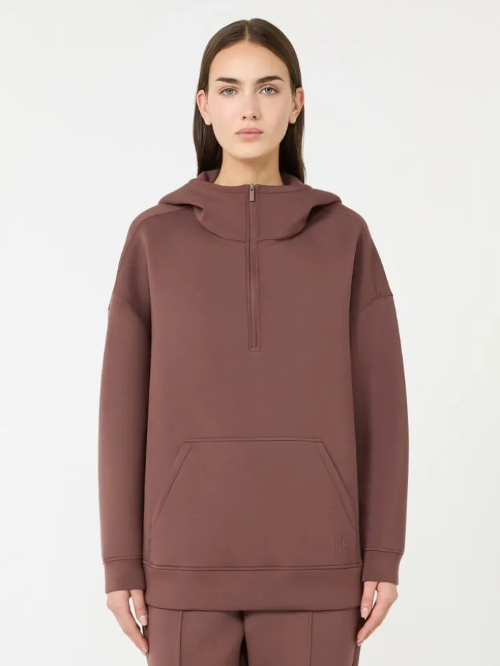 Long scuba jersey sweatshirt - BROWN