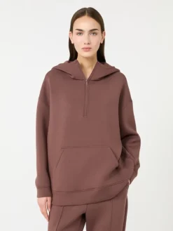 Long scuba jersey sweatshirt - BROWN