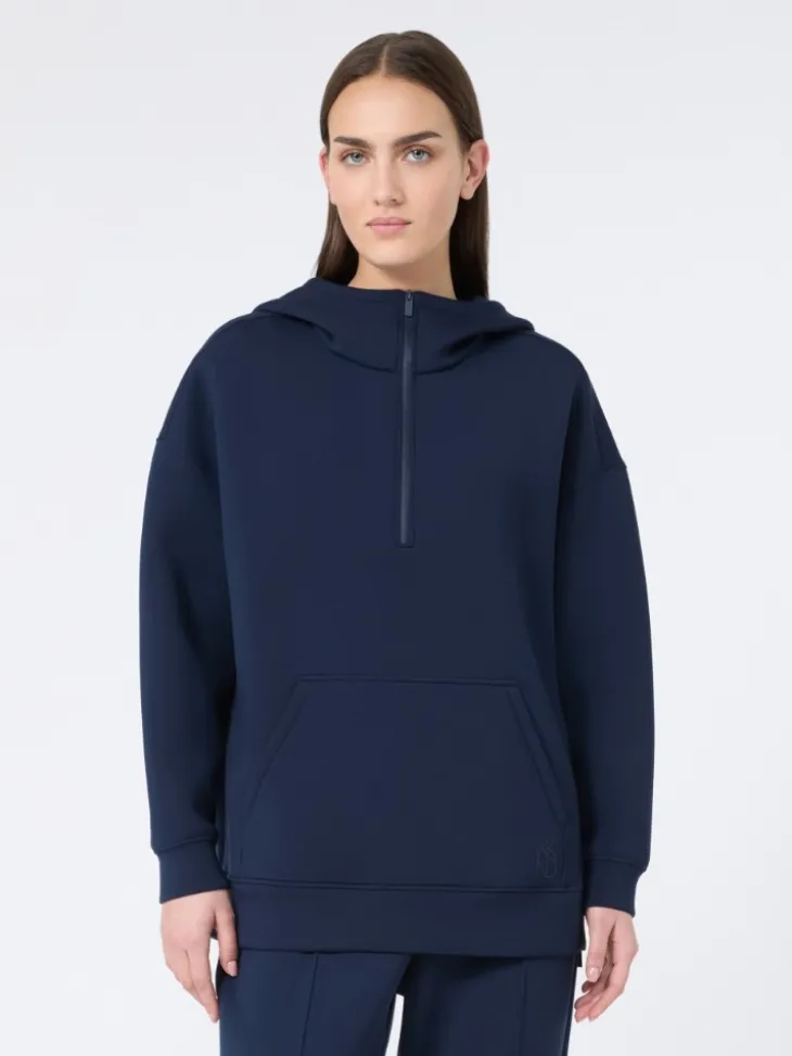 Long scuba jersey sweatshirt - NAVY