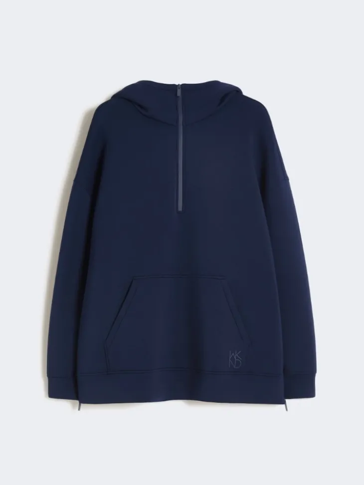 Long scuba jersey sweatshirt - NAVY