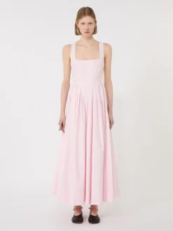Long sleeveless pure cotton dress - PINK