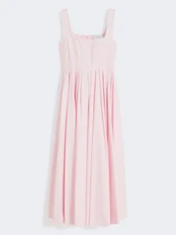 Long sleeveless pure cotton dress - PINK