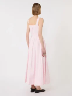 Long sleeveless pure cotton dress - PINK
