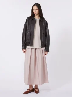 Long taffeta skirt - ANTIQUE ROSE