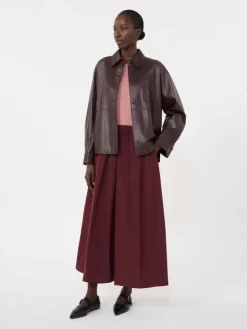 Long taffeta skirt - BORDEAUX