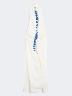 Long viscose dress - WHITE