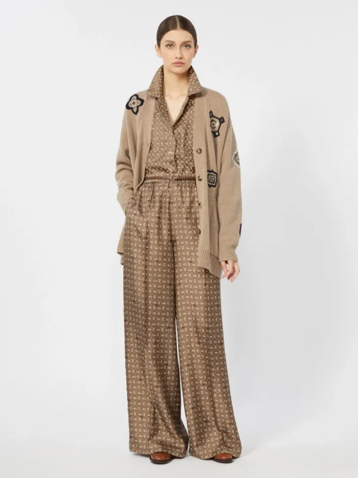 Long wool and cashmere cardigan - SAND