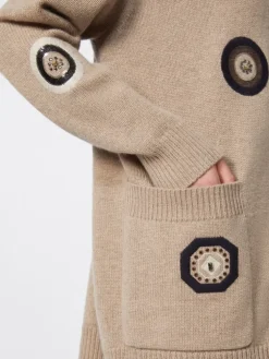 Long wool and cashmere cardigan - SAND