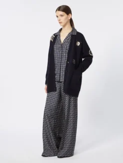 Long wool and cashmere cardigan - ULTRAMARINE