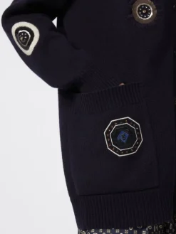 Long wool and cashmere cardigan - ULTRAMARINE