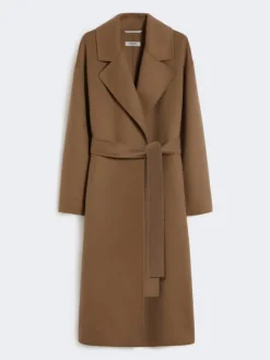 Long wool broadcloth coat - CAMEL