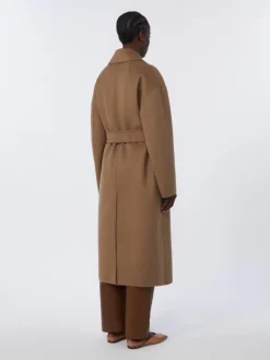 Long wool broadcloth coat - CAMEL