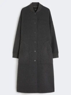 Long wool coat - DARK GREY