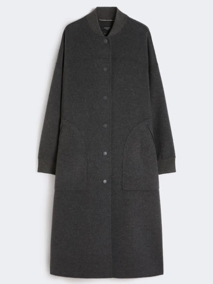 Long wool coat - DARK GREY