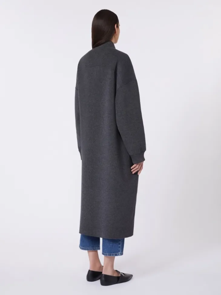 Long wool coat - DARK GREY